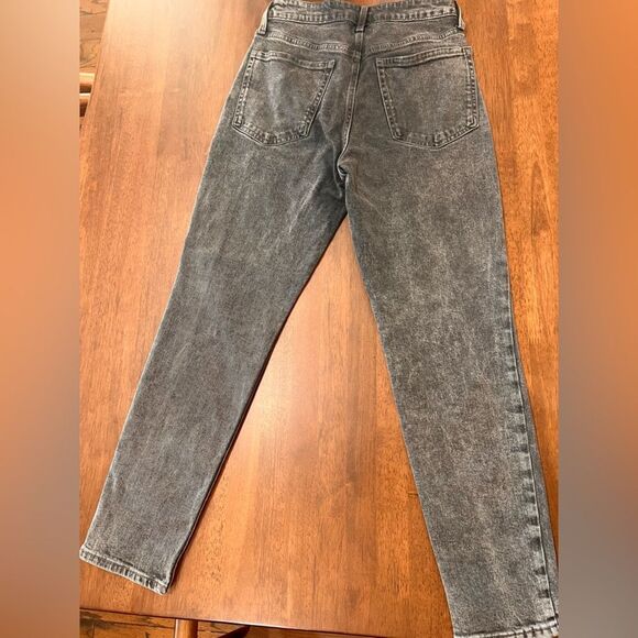 Old Navy High-Waisted Button-Fly Straight Black-Wash Jeans Sz 6 Relaxed 28" - Picture 4 of 7